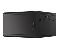 LANBERG Nástěnná jednodílná skříň 19", 6U/600x600 FOR SELF-ASSEMBLY plechové dveře černá (RAL9004) (v rozloženém stavu