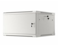 LANBERG Nástěnná jednodílná skříň 19", 6U/600x600 FOR SELF-ASSEMBLY plechové dveře šedá (RAL7035) (v rozloženém stavu)