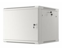 LANBERG Nástěnná jednodílná skříň 19", 9U/600x600 FOR SELF-ASSEMBLY plechové dveře šedá (RAL7035) (v rozloženém stavu)