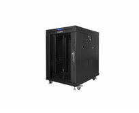 LANBERG Volně stojící skříň 19" 15U/800x1000 LCD skleněné dveře černá (RAL9004) (v rozloženém stavu)