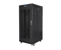 LANBERG Volně stojící skříň 19" 22U/800x800 LCD síťované dveře černá (RAL9004)   (v rozloženém stavu)