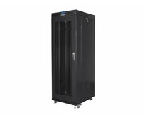 LANBERG Volně stojící skříň 19" 37U/600x800 (v rozloženém stavu) síťované dveře LCD černá (RAL9004)