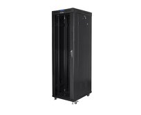 LANBERG Volně stojící skříň 19" 42U/600X1000 (v rozloženém stavu) skleněné dveře LCD černá (RAL9004)