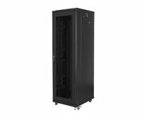LANBERG Volně stojící skříň 19" 42U/600x800 (v rozloženém stavu) síťované dveře černá (RAL9004)