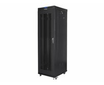 LANBERG Volně stojící skříň 19" 42U/600x800 (v rozloženém stavu) síťované dveře LCD černá (RAL9004)