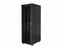 LANBERG Volně stojící skříň 19" 42U/800x1000 (v rozloženém stavu) skleněné dveře LCD černá (RAL9004)