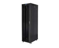 LANBERG Volně stojící skříň 19" 47U/800x1000 (v rozloženém stavu) skleněné dveře LCD černá (RAL9004)