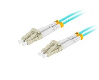 LANBERG optický patch cord MM LC/UPC-LC/UPC duplex 1m LSZH OM3 50/125 průměr 3mm, barva cyan  