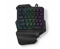 Nedis GKBDS110BK - Kabelová Herní Klávesnice  | USB-A | Membránové Keys | RGB | Jednoruční| Délka kabelu: 1.6 m