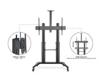 DIGITUS Collaboration Trolley / TV Presentation Cart , 70-120" 140 kg max., černý VESA 200, 400, 600, 800, 1000