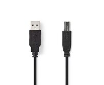 Nedis CCGB60650BK20 - USB 2.0 kabel | USB-C™ Zástrčka | USB-B Zástrčka | 480 Mbps | 2.00 m | Černá