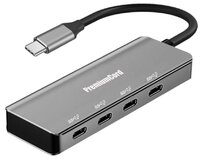 PremiumCord 5G SuperSpeed Hub USB-C na 4x USB 3.2 C Aluminum