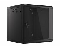 LANBERG Nástěnná jednodílná skříň 19", 12U/600x600 (v rozloženém stavu) černá (RAL9004) V2