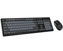 Genius Smart KM-8200 Dual Color, Set klávesnice a myši, bezdrátový, CZ+SK layout, 2,4GHz, mini USB přijímač, černo-šedý