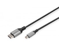 Digitus 8K@60Hz, mini DP to DP; DP 1.4 Alu housing; Black; 2m