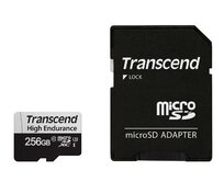 Transcend 256GB microSDXC 350V UHS-I U1 (Class 10) High Endurance paměťová karta, 95MB/s R, 40MB/s W