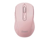 C-TECH myš WLM-12 Dual mode, bezdrátová, BT5.0 + 2,4GHz, 1600DPI, 6 tlačítek, USB nano receiver, růžová