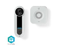 Nedis WIFICDP40CWT - Wi-Fi Smart Domovní Video Telefon | Cloud/ microSD / Onvif | IP65 | snímač pohybu | Bílá