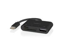 Nedis CCGB64780BK01 - USB hub| 1x USB-C™ | 1x USB A / 1x USB-C™ | 4 Porty port(s) | USB 2.0 | Napájení z USB | SD & Micr