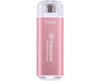 Transcend ESD300P 512GB, External SSD, USB 10Gbps, Type C, 1050MB/R, 950MB/W, růžový