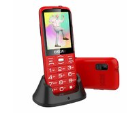 EVOLVEO EasyPhone XO, mobilní telefon pro seniory s nabíjecím stojánkem (červená barva)