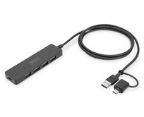 Digitus USB 3.0 Hub 4-Port, Slim Line, 1,2m kabel