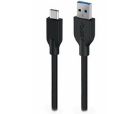 Genius ACC-A2CC-3A, Kabel, USB A / USB-C, USB 3.0, 3A, QC 3.0, opletený, 1,5m, černý