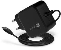 CONNECT IT C-Power Mini univerzální notebookový adaptér USB-C, PD 67 W, ČERNÝ