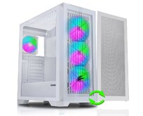 EVOLVEO Ptero Q2W+, Počítačová skříň 2x čelní panel - sklo /mřížka, 4x vent, case ATX - bílá