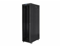 LANBERG Volně stojící skříň 19" 47U/800x1200 (v rozloženém stavu) skleněné dveře LCD černá (RAL9004)