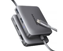 AXAGON HMC-5HL USB 5Gbps hub, 2x USB-A, HDMI 4k/60Hz, RJ-45 GLAN, PD 100W, kabel USB-C 20cm