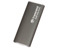 Transcend ESD265C 2TB, USB 10Gbps Type C, Externí SSD disk (3D NAND flash), kompaktní rozměry, šedý