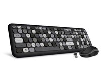 CONNECT IT FASHION combo bezdrátová černo-šedá klávesnice + myš, (+1x AAA +1x AA baterie zdarma),USB, CZ + SK 