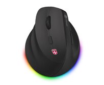 CONNECT IT FOR HEALTH Cloudy Left bezdrátová vertikální myš pro leváky, RGB podsvícení, 2xBT,USB ČERNÁ