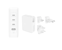 Belkin 140W 4-portová USB-C Power Delivery GaN PPS nástěnná nabíječka + UK, EU, US adaptéry, bílá