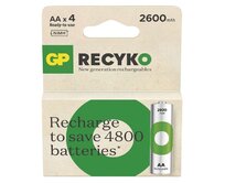 GP AA ReCyko 2 600 mAh, nabíjecí, (HR6), 4 ks PP