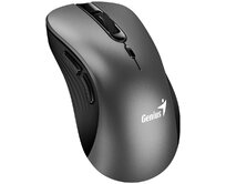 Genius Ergo 8100S Myš, bezdrátová, ergonomická, optická, 1600DPI, 6 tlačítek, USB, kovově šedá