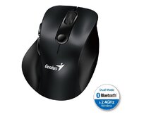 Genius Ergo 9000S, Myš, bezdrátová, optická, 2400DPI, 6 tlačítek, Bluetooth, 2.4GHz, USB, černá