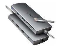 AXAGON HMC-8HLSA, USB 5Gbps hub, 3x USB-A, HDMI 4k/60Hz, RJ-45 GLAN, SD/microSD, audio, PD 100W, kabel USB-C 20cm