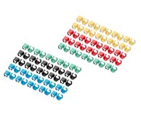 DIGITUS Color spony pro Patch kabel, balíček 100ks, smíšené (20 ks v každé barvě: červené, zelené, modré, žluté, černé)