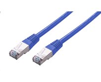 C-TECH Kabel patchcord Cat5e, FTP, modrý, 0,5m