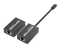 PremiumCord USB-C na HDMI extender přes patch kabel Cat5e/6/6a 4K@60Hz na 60m