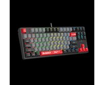 A4tech Bloody S87 mechanická herní klávesnice TKL,RGB Podsvícení, Red Switch, USB, CZ, černá/červená