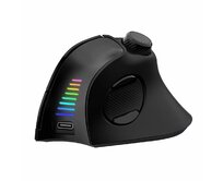 EVOLVEO TwinVerti, bezdrátová vertikální ergonomická myš, podsvícená, 2.4GHz+Bluetooth, černá