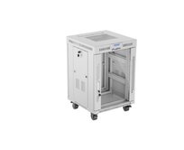 LANBERG Volně stojící skříň 19" 15U/600x600 LCD skleněné dveře šedá