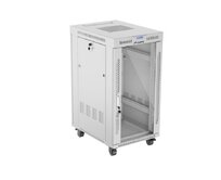 LANBERG Volně stojící skříň 19" 22U/600x800 LCD skleněné dveře šedá