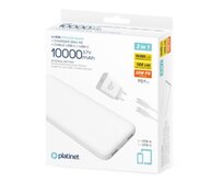 PLATINET POWER BANK 10000 mAh + PD CHARGER 20W + USB-C kabel bílá