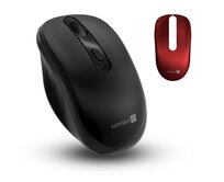 CONNECT IT LONG LIFE bezdrátová optická tichá myš, (+ 2x AA baterie zdarma),čer.kryt vyměnitelný, ČERNÁ