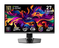 MSI MPG 272URX QD-OLED,26,5" QD-OLED/4K 3840x2160/ 240Hz/0,03ms/2x HDMI/DP/USB-A,B,C/Výškově nastavitelný/Pivot/černá
