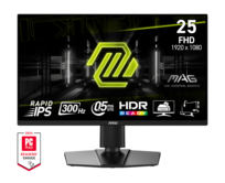 MSI MAG 255PXF 24,5" Rapid IPS/FHD/300Hz/0,5ms/2xHDMI/DP/Výškově nastavitelný/Pivot/černá
